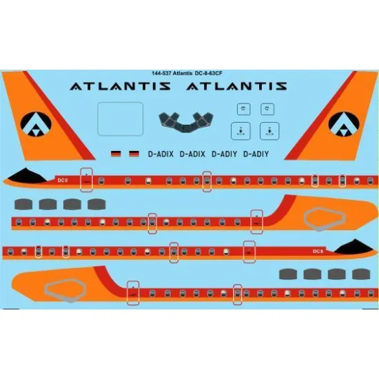 26Decals 144-537 1/144 Atlantis DC-8-63CF Laser decal