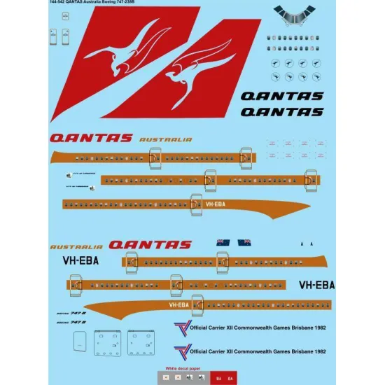 26Decals 144-542 1/144 QANTAS Australia Boeing 747-238B laser decal