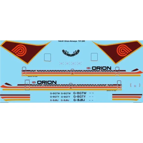 26decals 144-61 1/144 Orion Airways Boeing 737-200 Laser Decal