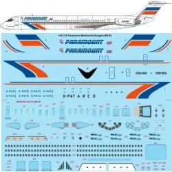 26Decals 144-732 1/144 Paramount McDonnell Douglas MD-83 laser decal with screen print details
