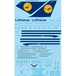 26Decals 144-748 1/144 Lufthansa Retro Boeing 747-8 laser decal with screen print details.