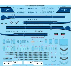 26Decals 144-823 1/144 Kuwait Airways Boeing 707-369C laser decal with screen print details