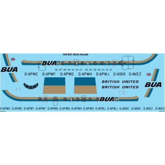 26Decals 144-921 1/144 BUA British United Handley Page Herald laser decal