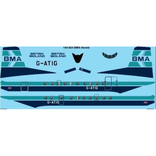 26Decals 144-924 1/144 BMA British Midland Handley Page Herald laser decal