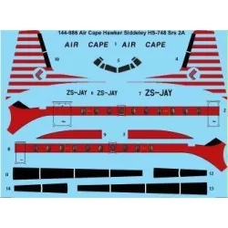 26Decals 144-986 1/144 Air Cape Hawker Siddeley HS-748 laser decal - for Mark 1 kit