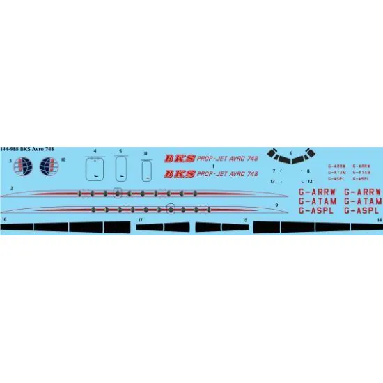 26Decals 144-988 1/144 BKS Avro 748 laser decal - for Mark 1 kit