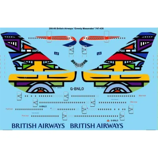 26Decals 200-06 1/200 British Airways Emmly Masanabo Boeing 747-436 laser decal