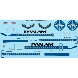 26Decals 200-28 1/100 Pan Am Early Boeing 737-200 laser decal