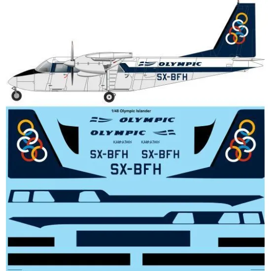 26Decals 48-19 1/48 Olympic Airways BN Islander 1/48 scale