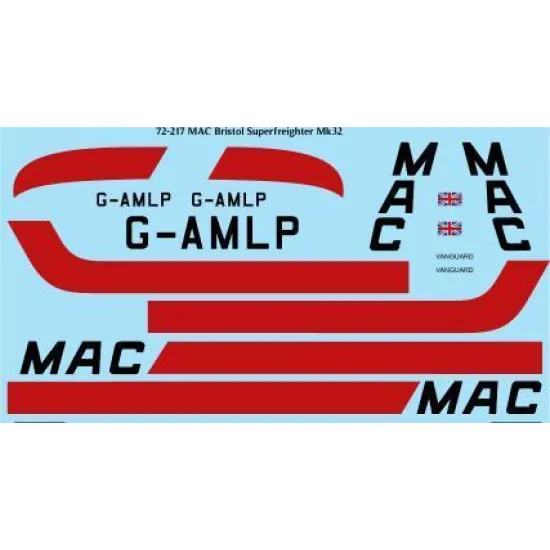 26Decals 72-217 1/72 MAC Midland Air Cargo Bristol Superfreighter Mk32 laser decal - for Airfix Kit
