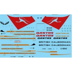 26Decals 72-236 1/72 QANTAS / British Caledonian Boeing 707-338C Laser decal