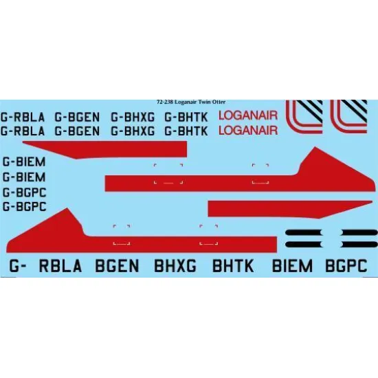 26Decals 72-238 1/72 Loganair Twin Otter laser decal