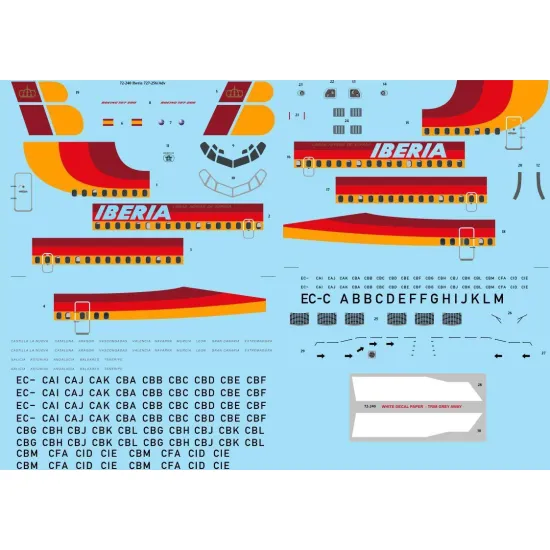 26Decals 72-240 1/72 Iberia Boeing 727-256/Adv Laser decal - for Mach 2 kit 1/72