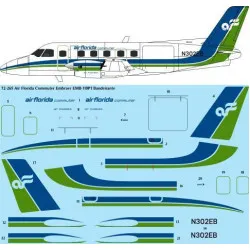 26Decals 72-265 1/72 Air Florida Commuter Embraer EMB-110P1 Bandeirante - for AModel kit