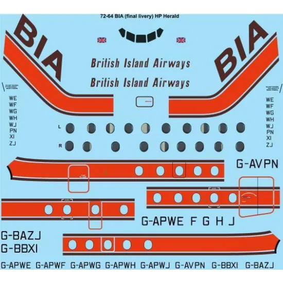 26Decals 72-64 1/72 BIA British Island Airways Handley Page Herald