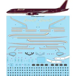 26Decals BN14406 1/144 Braniff Ultra Burgundy Douglas DC-8-62 Screen printed decal