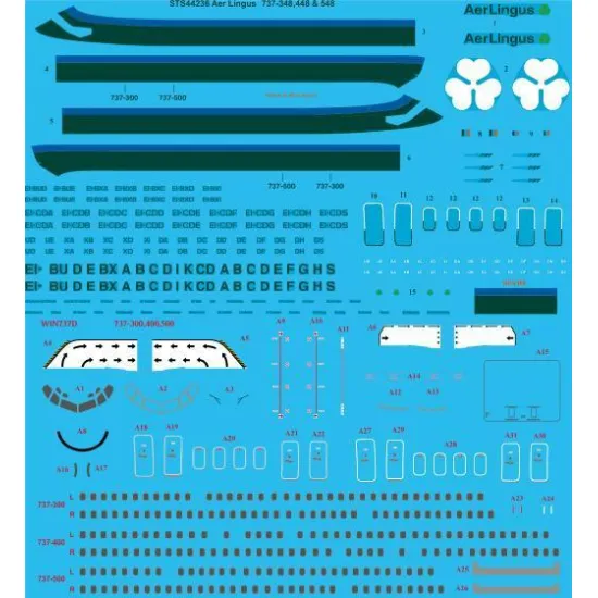26Decals STS44236 1/144 Aer Lingus 737-300,400,500 Screen printed decal