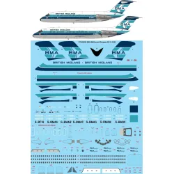 26Decals STS44292 1/144 BMA British Midland DC-9-15 / DC-9-32 Screen printed decal