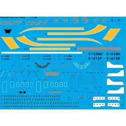 26Decals STS44300 1/144 Court Line Yellow 1-11-500 screen printed decal