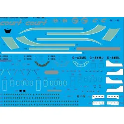 26Decals STS44302 1/144 Court Line Turquoise 1-11-400 / 500 screen printed decal