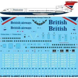 26Decals STS44320 1/144 British Airways Hawker Siddeley Trident 3B Screen printed decal