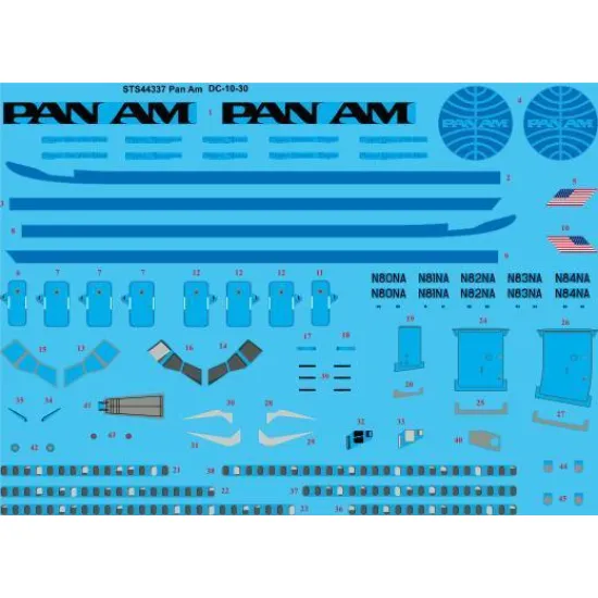 26Decals STS44337 1/144 Pan Am DC-10-30 screen printed decal