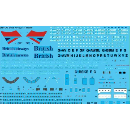 26Decals STS44395 1/144 British Airways Negus &amp Negus 1-11 400/500 screen printed decal
