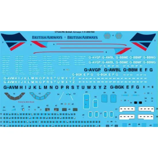 26Decals STS44396 1/144 British Airways Landor 1-11 400/500 Screen printed decal