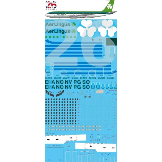 26Decals STS7217 1/72 Aer Lingus 707-348C Screen printed decal 1/72 Scale