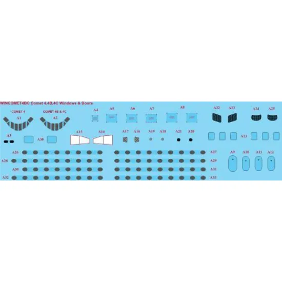 26Decals WINCOMET4BC 1/144 ET4BC - De Havilland Comet 4,4B,4C detail sheet - Screen printed