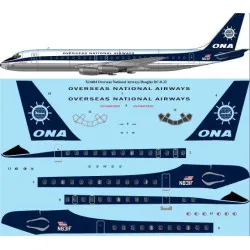 26Decals X14435 1/144 ONA Overseas National Airways Douglas DC-8-32 laser decal - for X-Scale kit