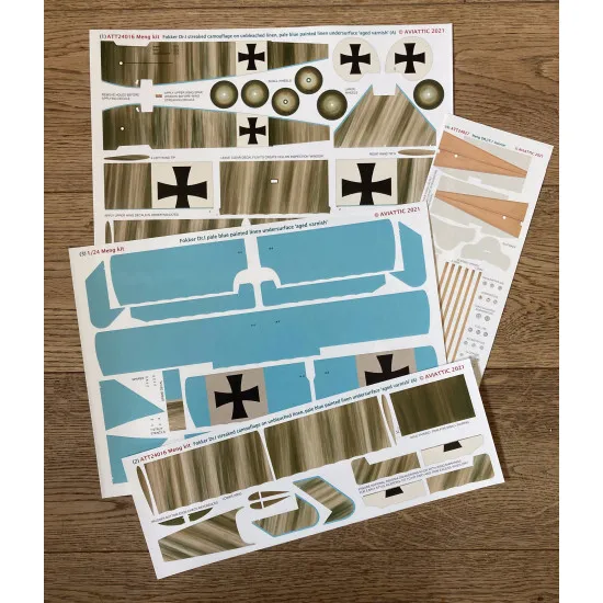 Aviattic ATT24016 1/24 (Meng) Fokker DR.I streaked camouflage aged varnish (A)