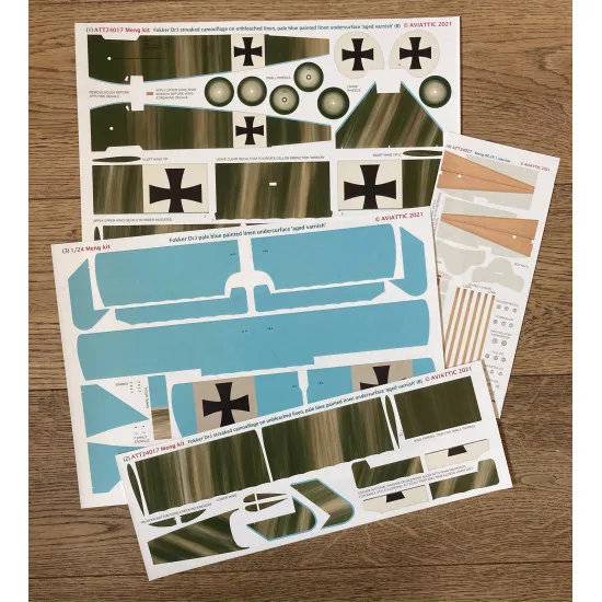 Aviattic ATT24017 1/24 (Meng) Fokker DR.I streaked camouflage aged varnish (B)