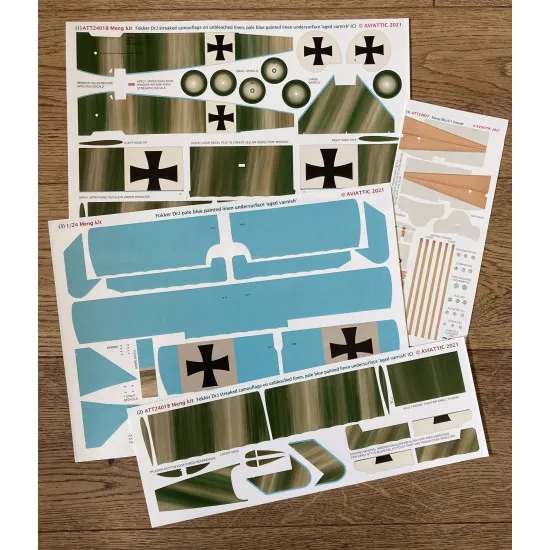 Aviattic ATT24018 1/24 (Meng) Fokker DR.I streaked camouflage aged varnish (C)