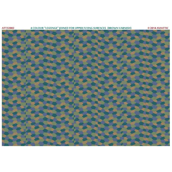 Aviattic ATT32002 1/32 4 colour lozenge upper flying surfaces brown varnish