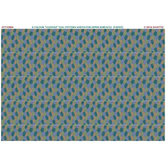 Aviattic ATT32004 1/32 4 color lozenge full pattern width upper surfaces faded