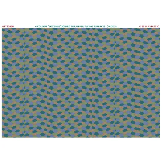 Aviattic ATT32008 1/32 4 colour lozenge joined for upper flying surfaces (faded)