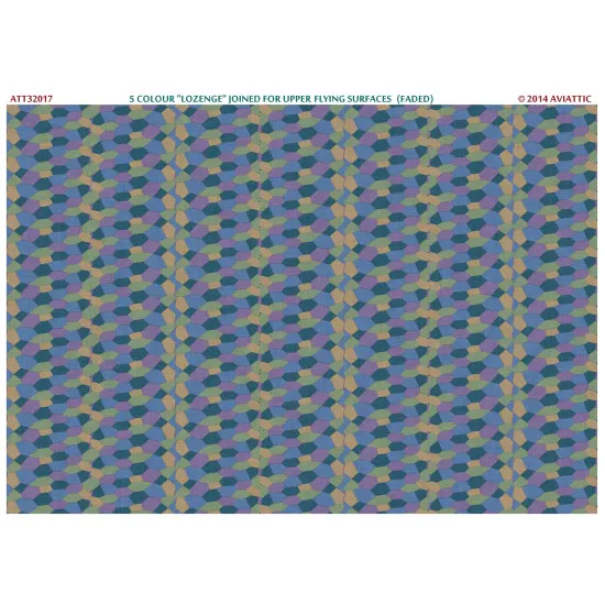Aviattic ATT32017 1/32 5 colour lozenge joined for upper flying surfaces (faded) aircraft decal