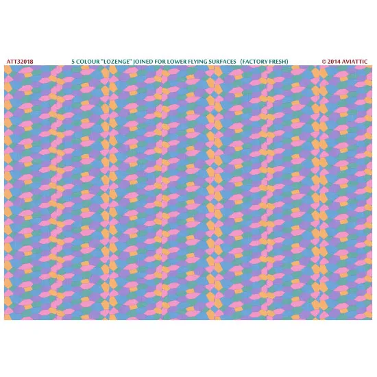 Aviattic ATT32018 1/32 5 colour lozenge joined for lower flying surfaces factory fresh aircraft decal
