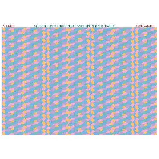 Aviattic ATT32019 1/32 5 colour lozenge joined for lower flying surfaces (faded) aircraft decal