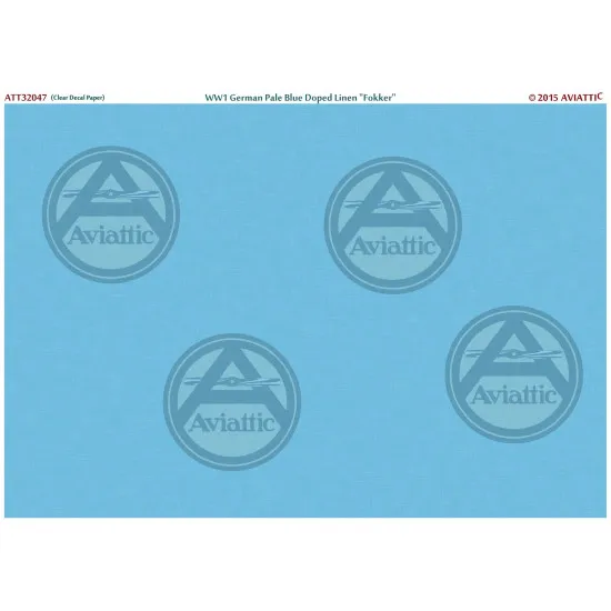 Aviattic ATT32047 1/32 (Clear Decal Paper) WW1 German Pale Blue Doped Linen Fokker