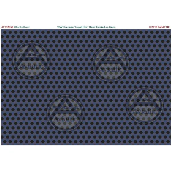 Aviattic ATT32050 1/32 (Clear Decal Paper) WW1 German Naval Hex Hand Painted on Linen