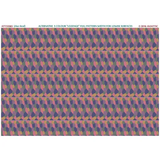 Aviattic ATT32065 1/32 (Clear decal paper) Alternative 5 colour lozenge full pattern width for lower surfaces