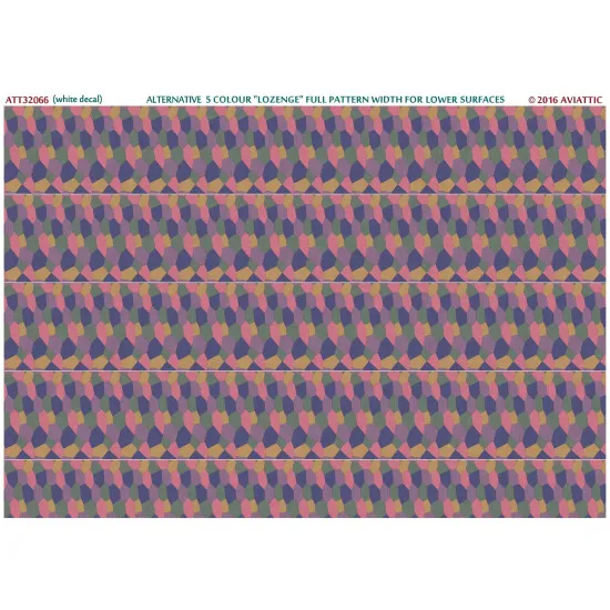 Aviattic ATT32066 1/32 (White decal paper) Alternative 5 colour lozenge full pattern width for lower surfaces