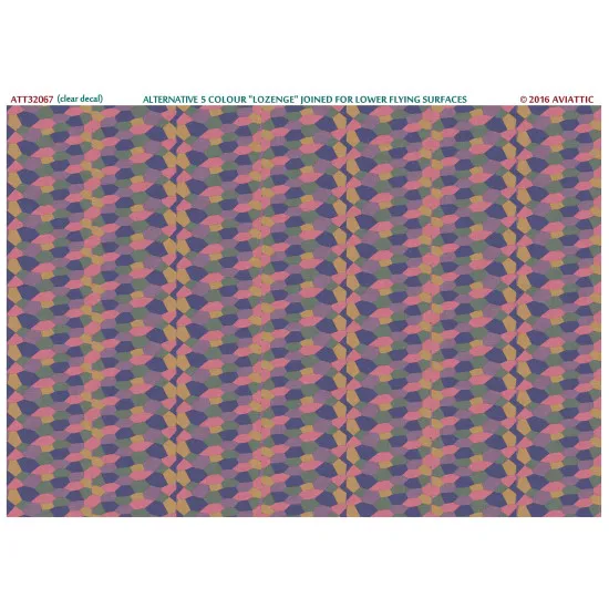 Aviattic ATT32067 1/32 (Clear decal paper) Alternative 5 colour lozenge joined for flying surfaces