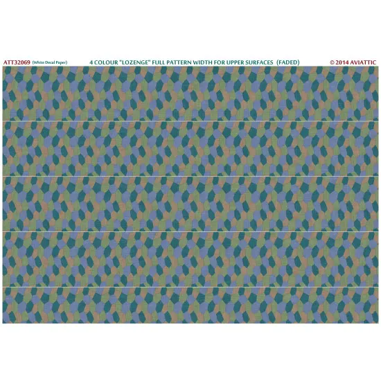 Aviattic ATT32069 1/32 4 color lozenge full pattern upper surfaces faded White