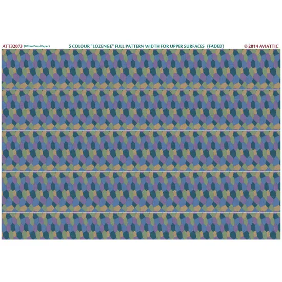 Aviattic ATT32073 1/32 (white decal paper) 5 colour lozenge full pattern width for upper surfaces (faded)