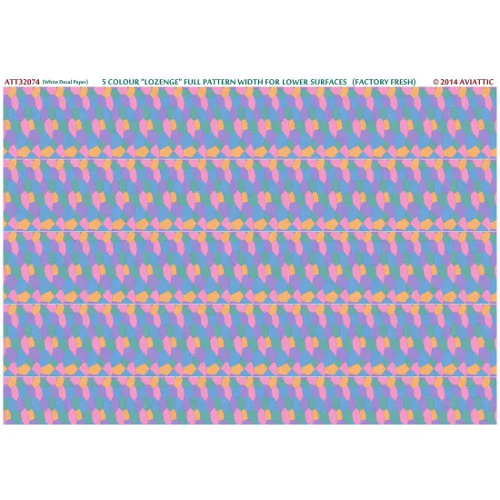 Aviattic ATT32074 1/32 (white decal paper) 5 colour lozenge full pattern width for lower surfaces (factory fresh)