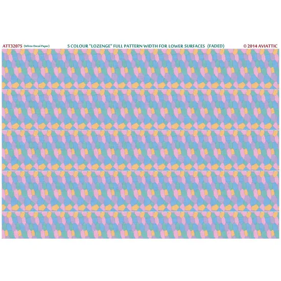 Aviattic ATT32075 1/32 (white decal paper) 5 colour lozenge full pattern width for lower surfaces (faded)