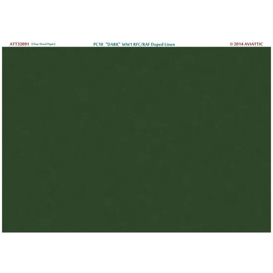 Aviattic ATT32091 1/32 (clear decal paper) PC10 dark WW1 RFC/RAF doped linen